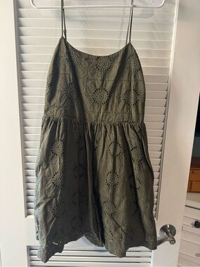 LOFT Olive Crochet Dress